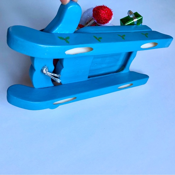 VINTAGE Wooden Sleigh Snowman Bear Christmas Theme Table Decor 9” x 6” x 7” tall - Picture 6 of 16